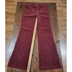 J. Brand Flare Leg Corduroy Pants 31x34 Merlot Casual Comfort Burgundy Office